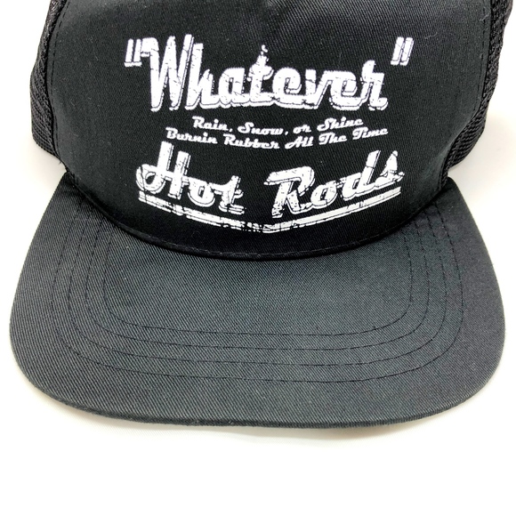 VTG 80s Snapback Trucker Hat "WHATEVER" HOT RODS - Picture 3 of 6